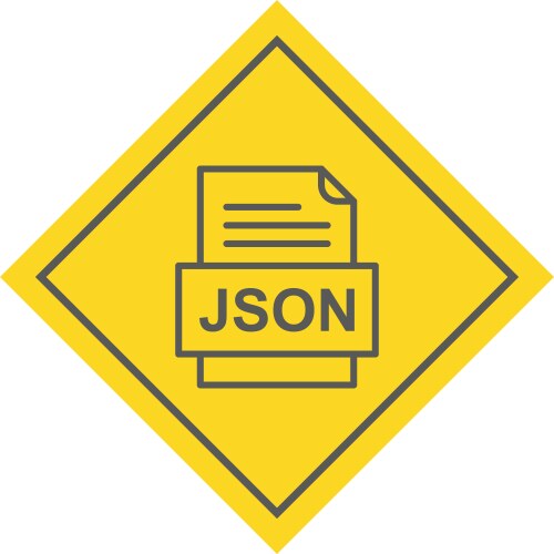 Json file document icon vector image