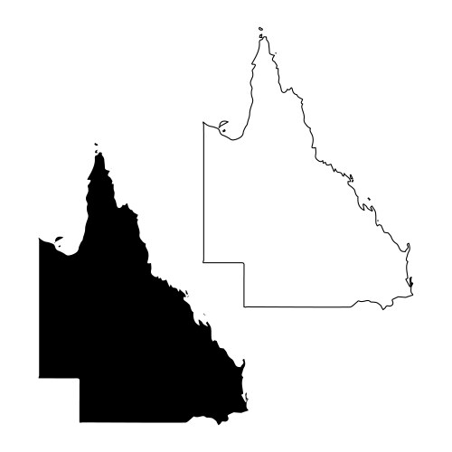 Map of queensland australia silhouette Royalty Free Vector