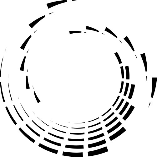 Segmented circle with rotationcircular and radial vector image