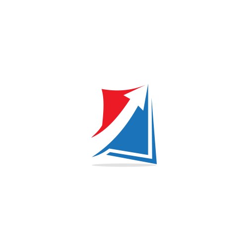 Trend up arrow flat icon Royalty Free Vector Image