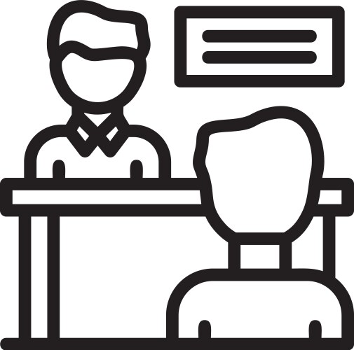 Interviewer and interviewee linear style icon vector image