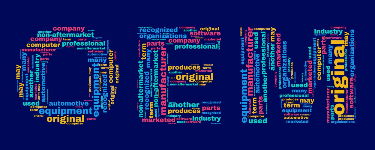 original equipment manufacturer word cloud vector