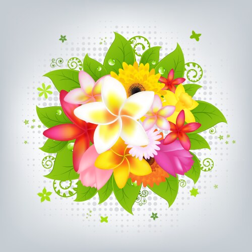 Sand background with frangipani Royalty Free Vector Image