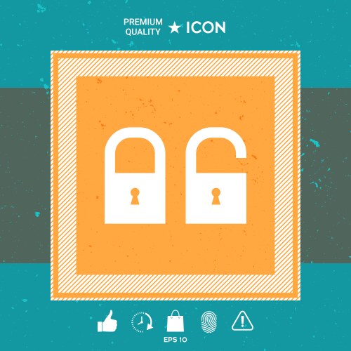 Lock unlock - set ico vector image