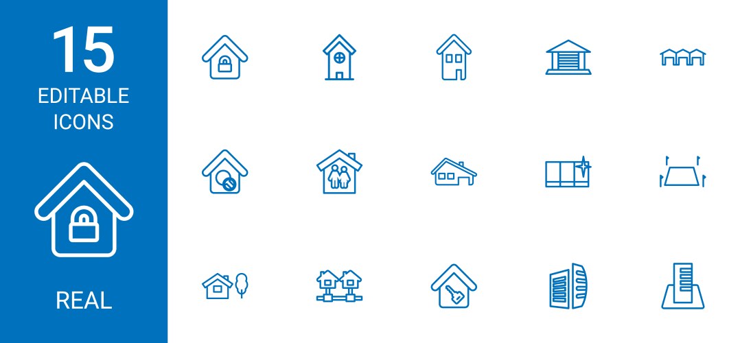15 real icons Royalty Free Vector Image - VectorStock