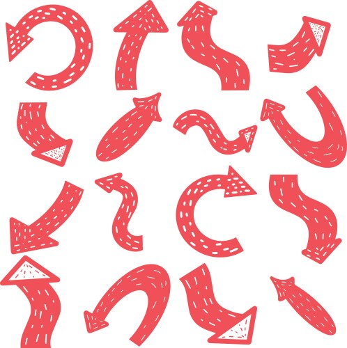 scandinavian arrows red pointers vector image