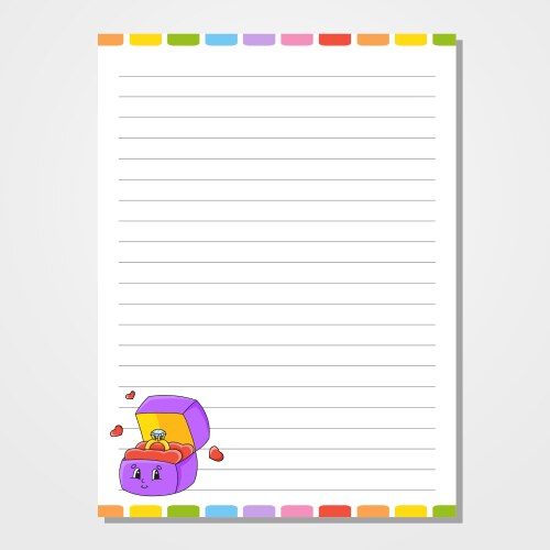 sheet template for notebook notepad diary lined vector image