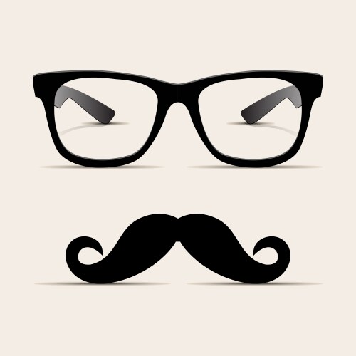 Vintage Glasses & Moustache Vector Image
