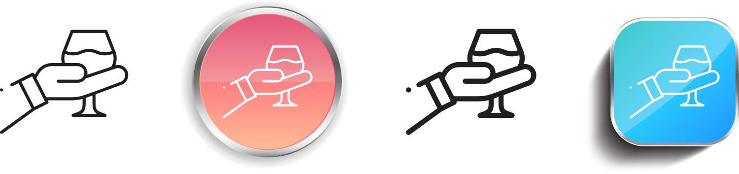 Drinking icon thin linear regular and button vector image