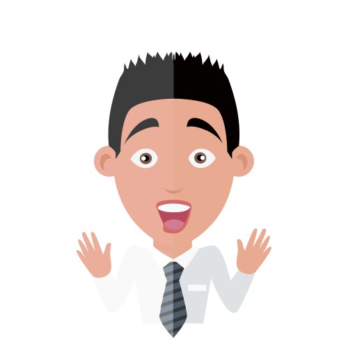 emotion avatar man surprise success vector