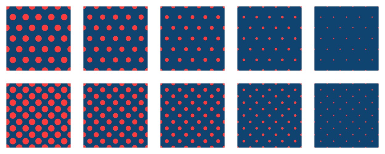 Set polka dots seamless pattern simple background vector image