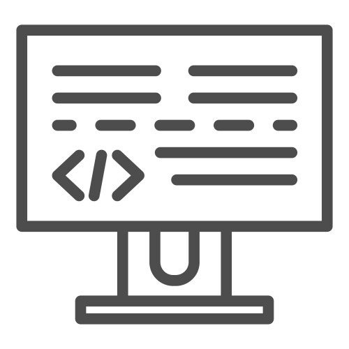 Programming line icon development vektorbild