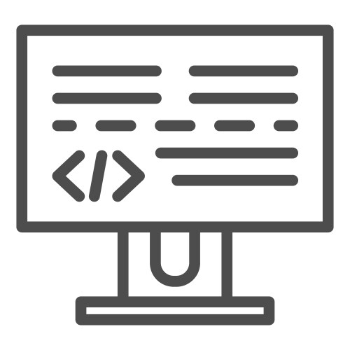 programming line icon development vector image