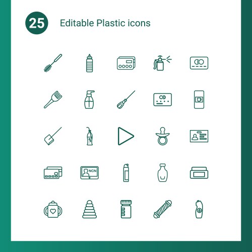 22 plastic icons Royalty Free Vector Image - VectorStock