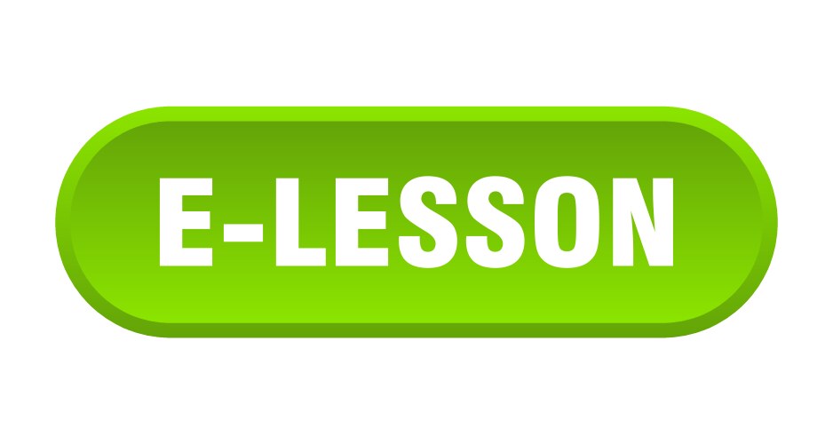 e-lesson button rounded sign on white background vector image