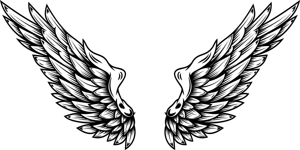 Tattoo Angel Wings Vector Image