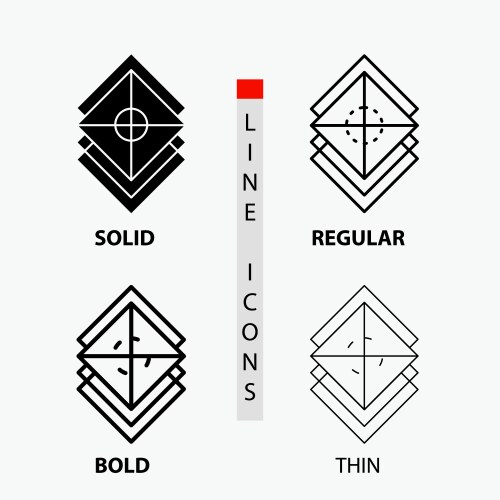 Arrange design layers stack layer icon in thin vector image