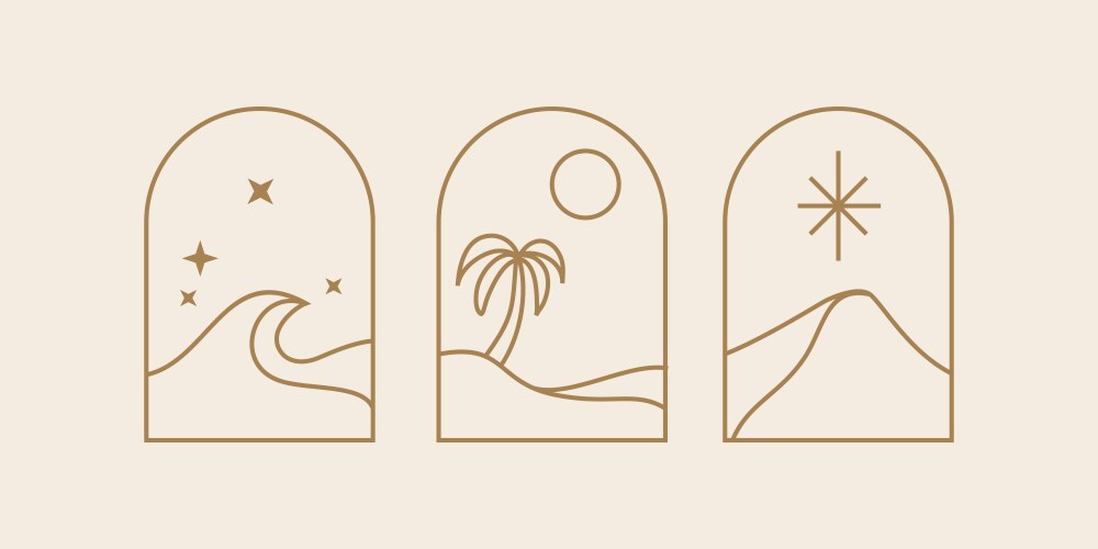 Boho Arch Landscape Vector Image