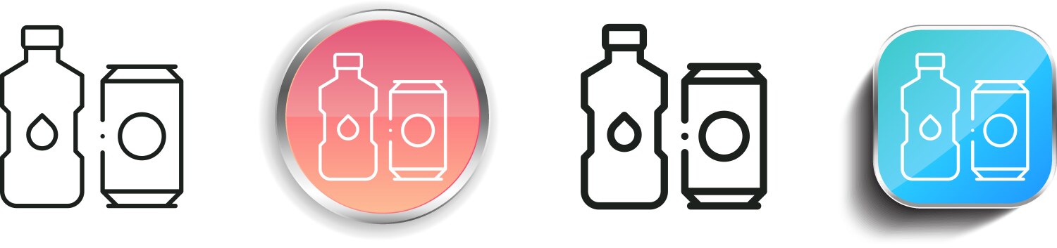Drinks icon thin linear regular and button style vector image