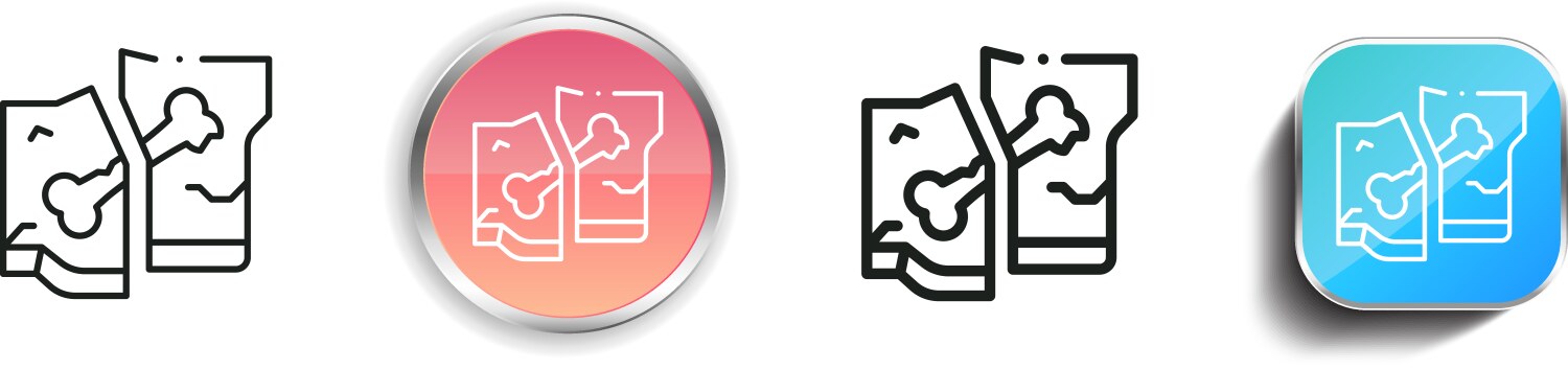 Fossil icon thin linear regular and button style vector image