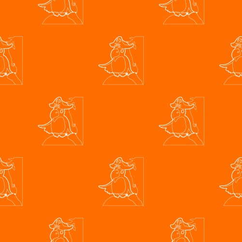 Pirate parrot pattern orange vector image