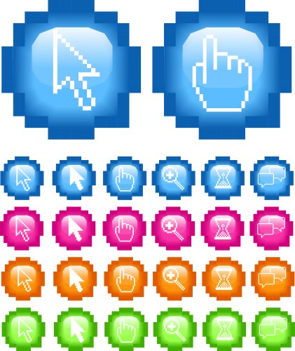 pixel buttons vector image vector image