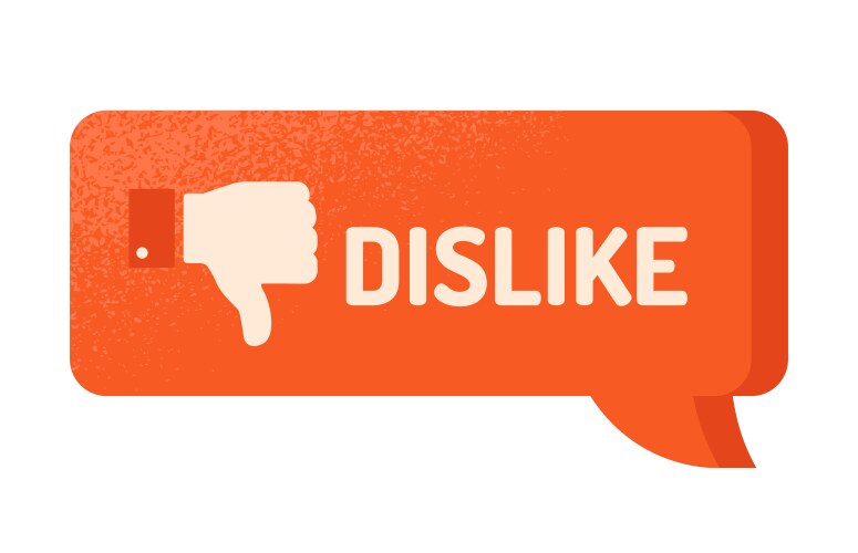 red dislike icon vector image