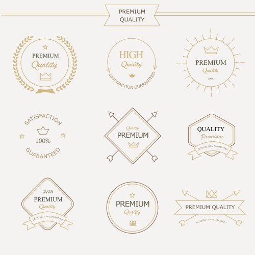 set of premium quality labels and badges vector image