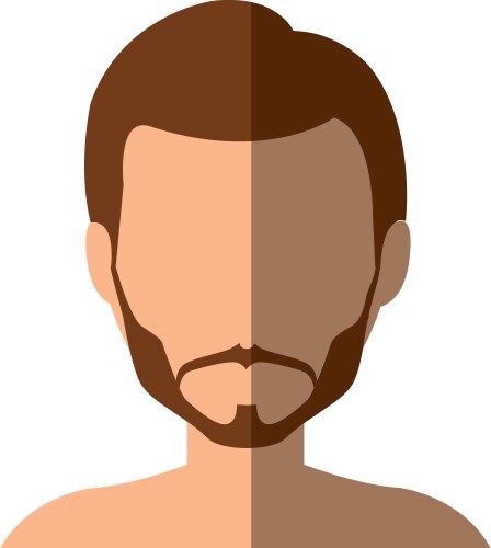 Male profile avatar with brown hair Royalty Free Vector