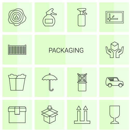 Packaging icons Royalty Free Vector Image - VectorStock