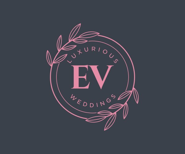 Ev initials letter wedding monogram logos Vector Image