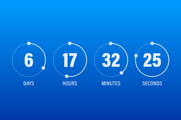 Flip countdown clock counter timer time vector image