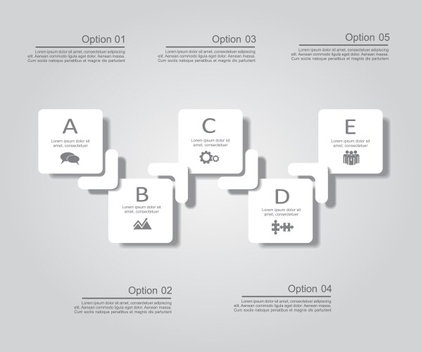 Business infographics template timeline with 3 Vector Image