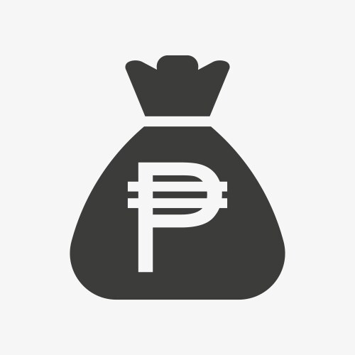 Philippine peso icon sack with php currency vector image