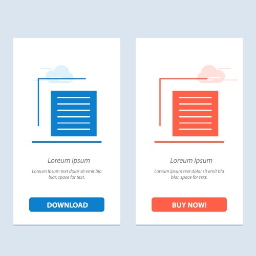 document file user interface blue and red vector image