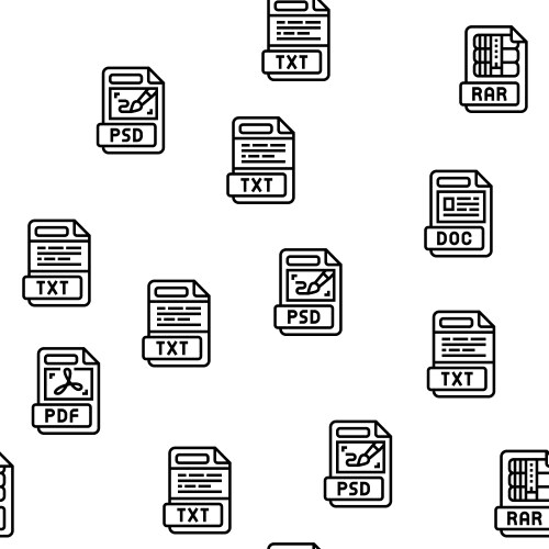 File format document seamless pattern vector image