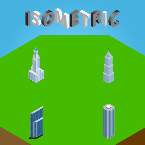 Isometric skyscraper set of business Royalty Free Vector