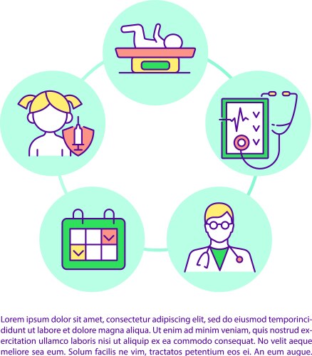 Regular health checkups concept line icons vector image