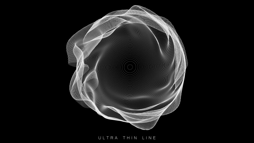 Distorted line spheres thin glitch Royalty Free Vector Image