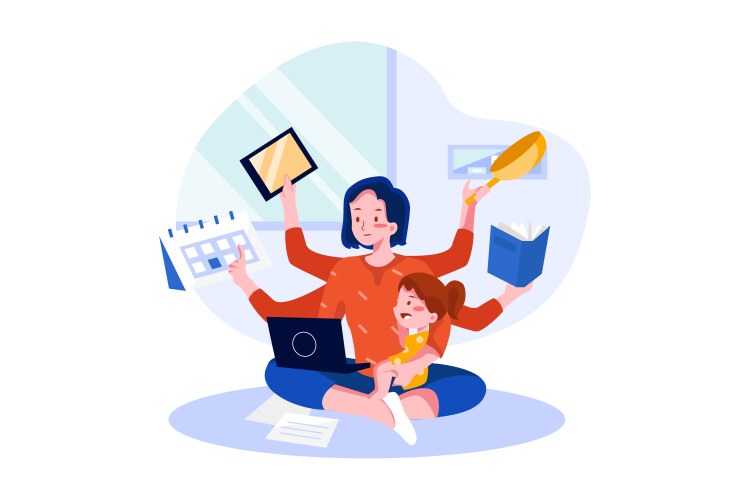 Multitasking Mom Vector Images (over 720)