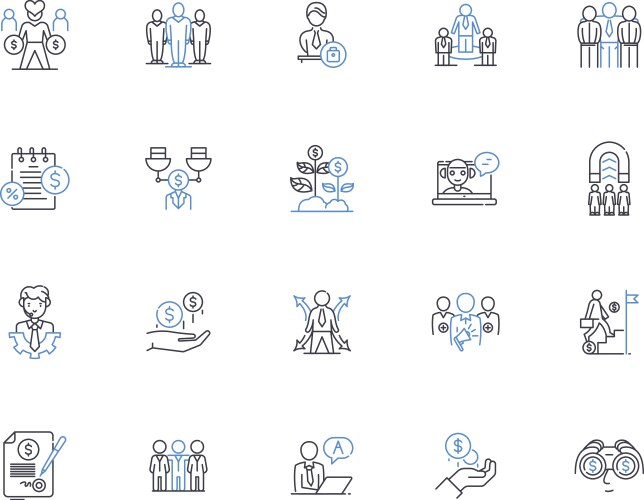 Nurturing and fostering line icons collection vector image