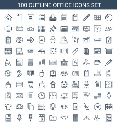 Office icons vector image