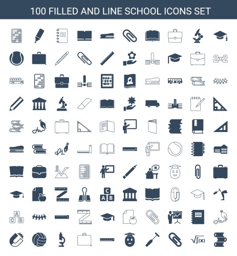 School icons vector image