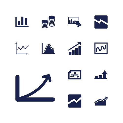 13 profit icons vector image