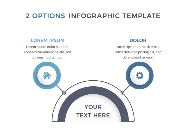 Infographic template with 2 options vector image