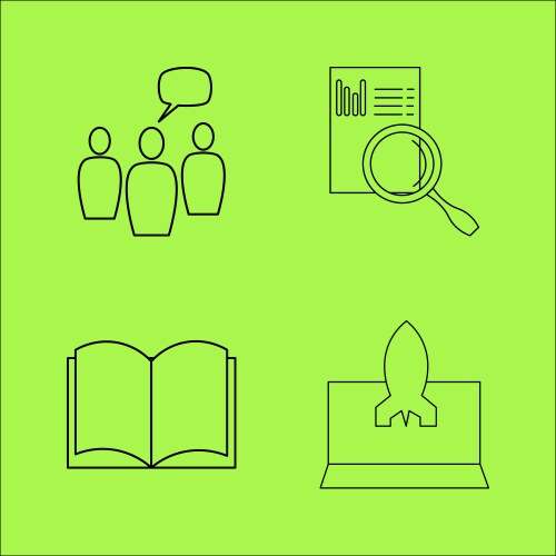 Business outline icons set linear icon vector image