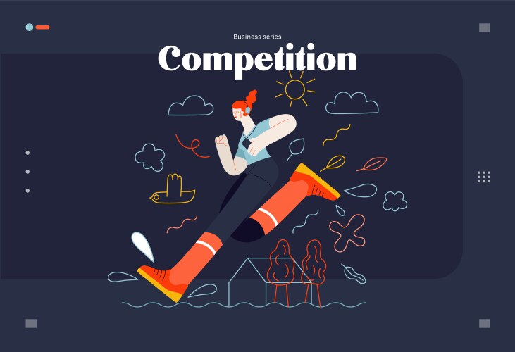 business topics - competition web template vector