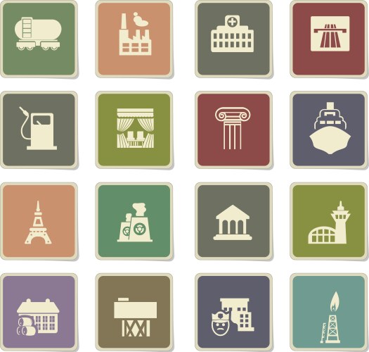 Infrastructure icon set vector image