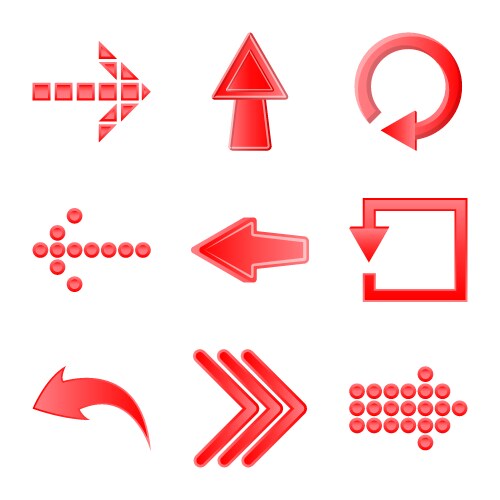 isolated object of element and arrow symbol set vector image