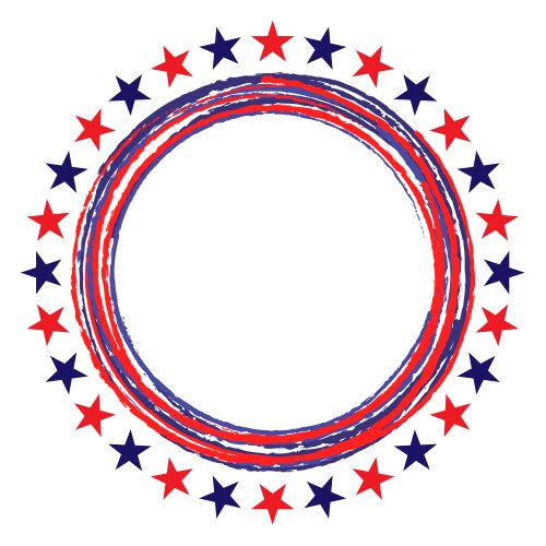 american flag symbols stars round frame logo vector